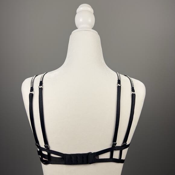 Victoria's Secret Very Sexy Open Cup Unlined Low-Cut Demi Bra Black S-DD NWT - Picture 2 of 5